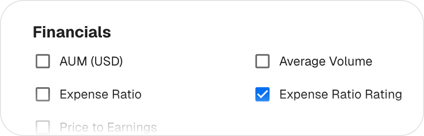 ETF Custom Filters Example